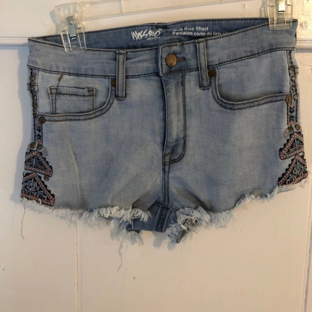 Pattern Jean Shorts